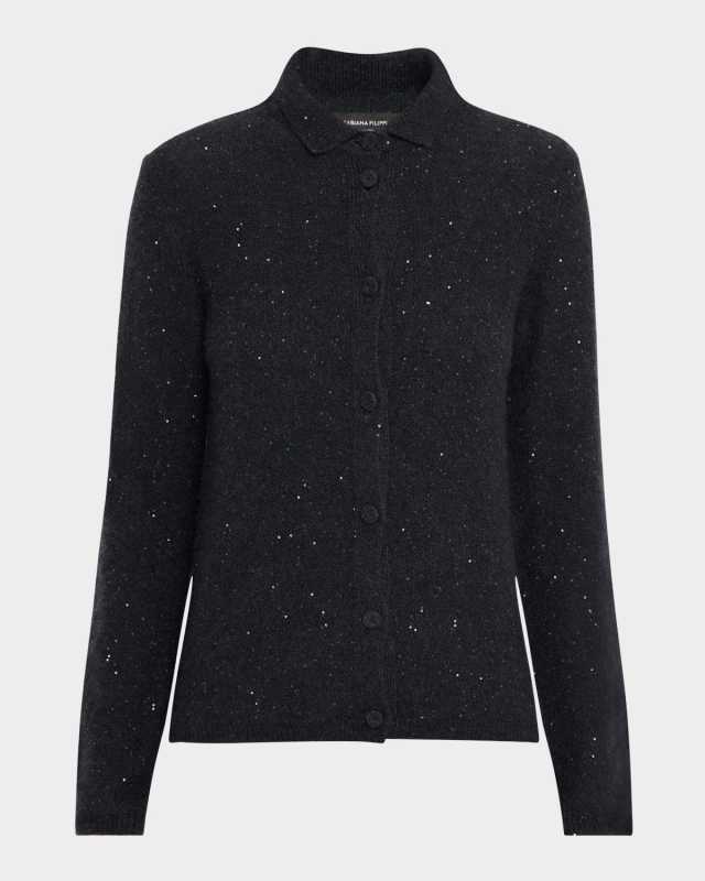 Button-Down Sequin Cardigan